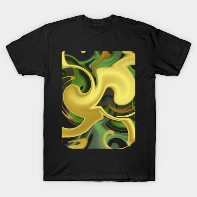 gold & green emerald, abstract T-Shirt by rh_naturestyles